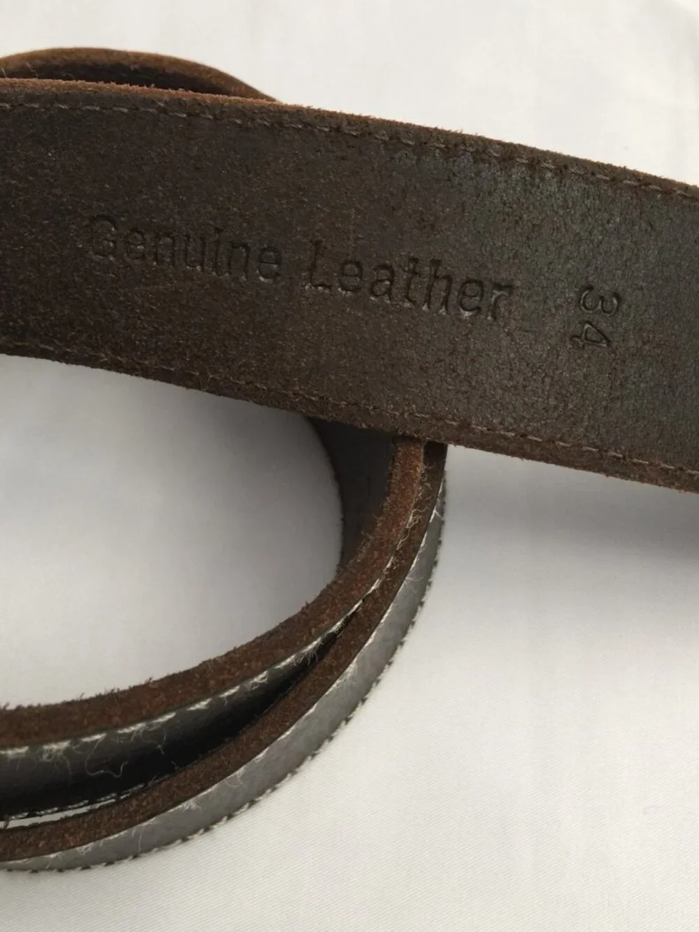 TIMBERLAND LEATHER BELT MENS 34 DARK BROWN 42.25